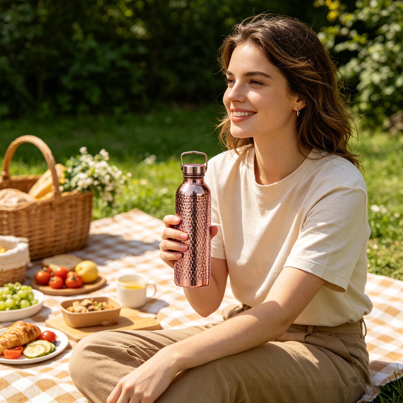 Pure Copper Water Bottle 800ml - đánh giá và giá Outdoor Hunting Kitchen