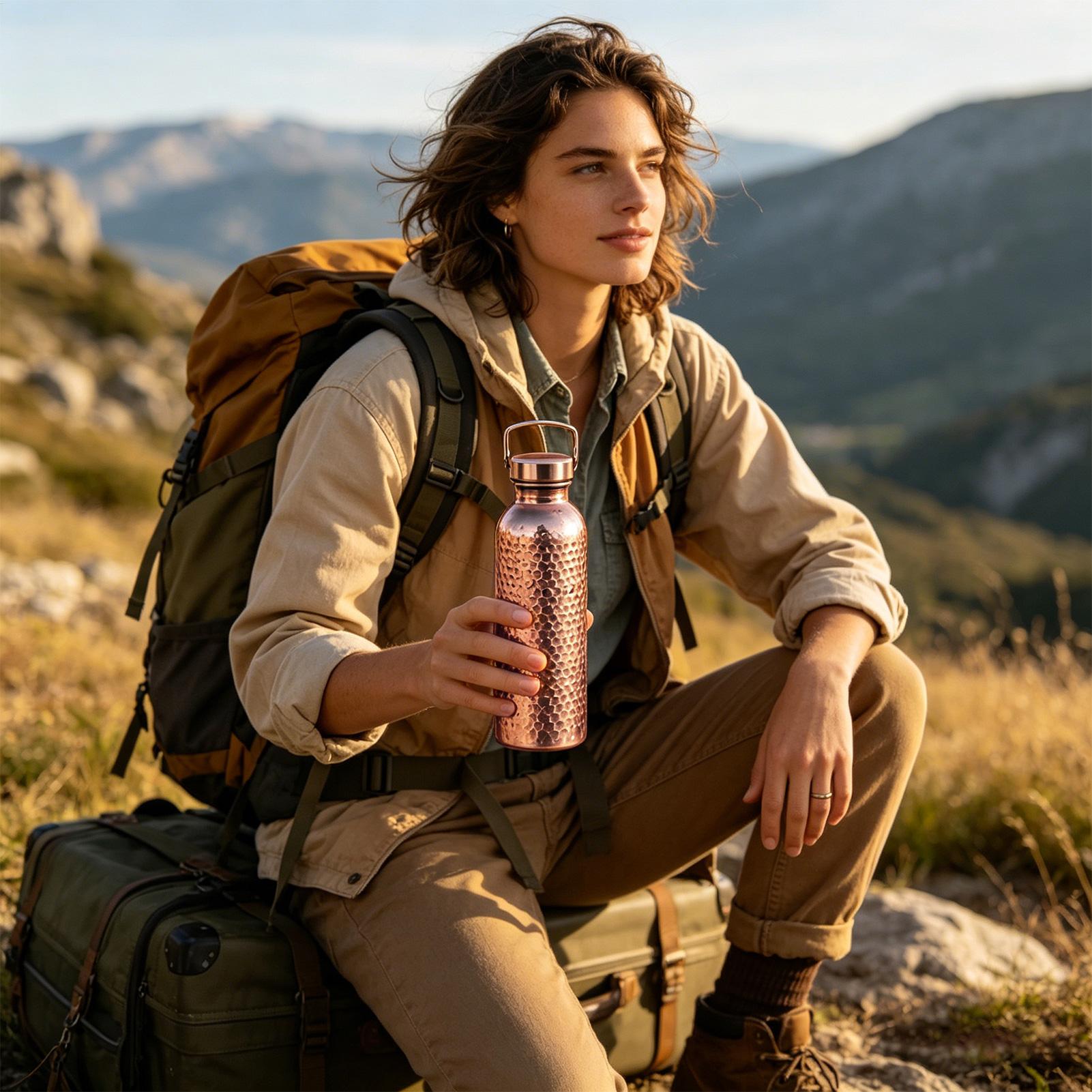 Pure Copper Water Bottle 800ml - đánh giá và giá Outdoor Hunting Kitchen