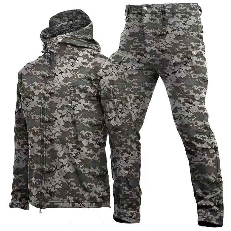 Tactical Suit Hooded Softshell - đánh giá và giá Hunting Outdoor Pants