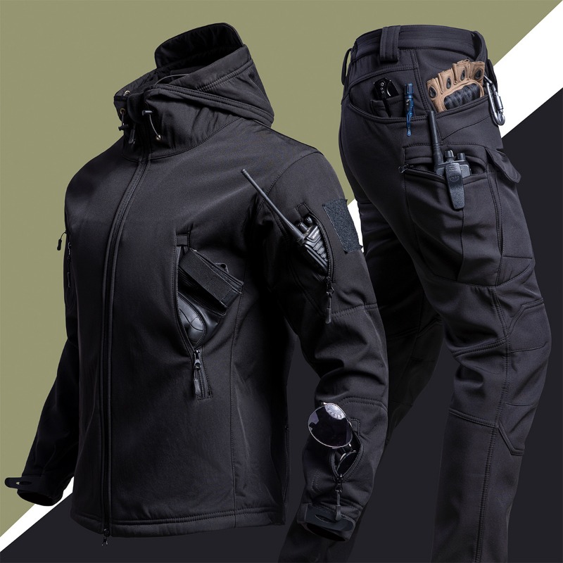Tactical Suit Hooded Softshell - đánh giá và giá Hunting Outdoor Pants