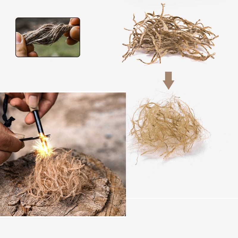 Outdoor Mini Wax Hemp Rope Por - đánh giá và giá Fire Starter Waterproof